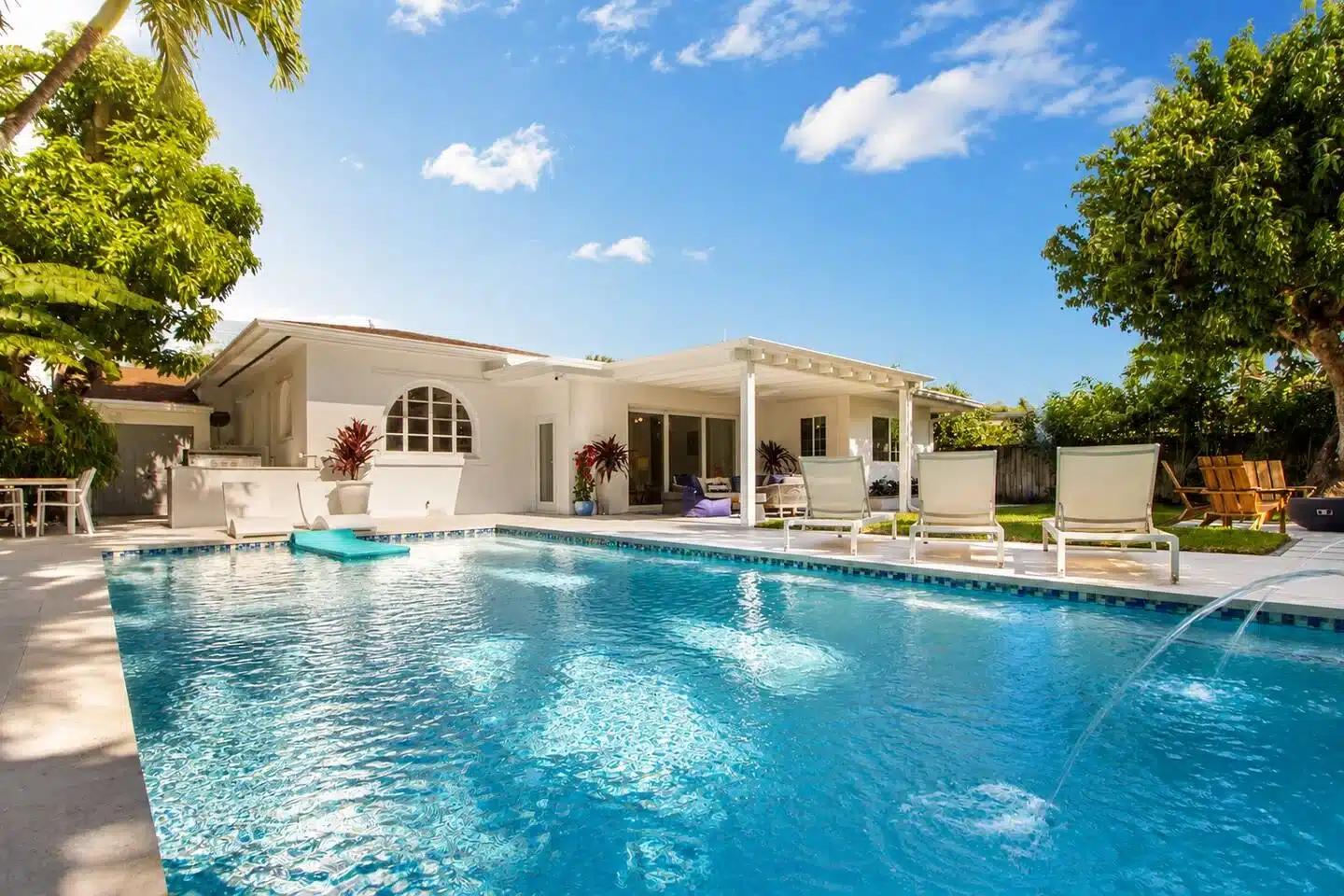 Turquoise pool and patio at 1430, a Miami travel guide pick for group stays