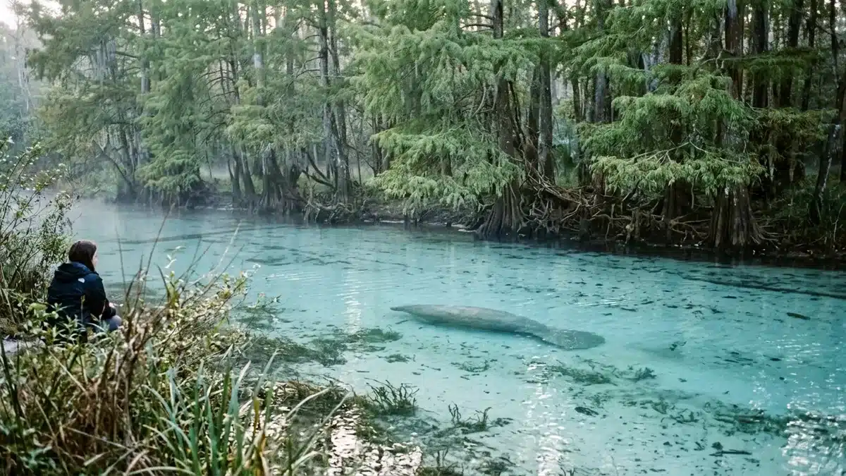 Blue Spring manatee viewing, a winter outdoor activity in Florida