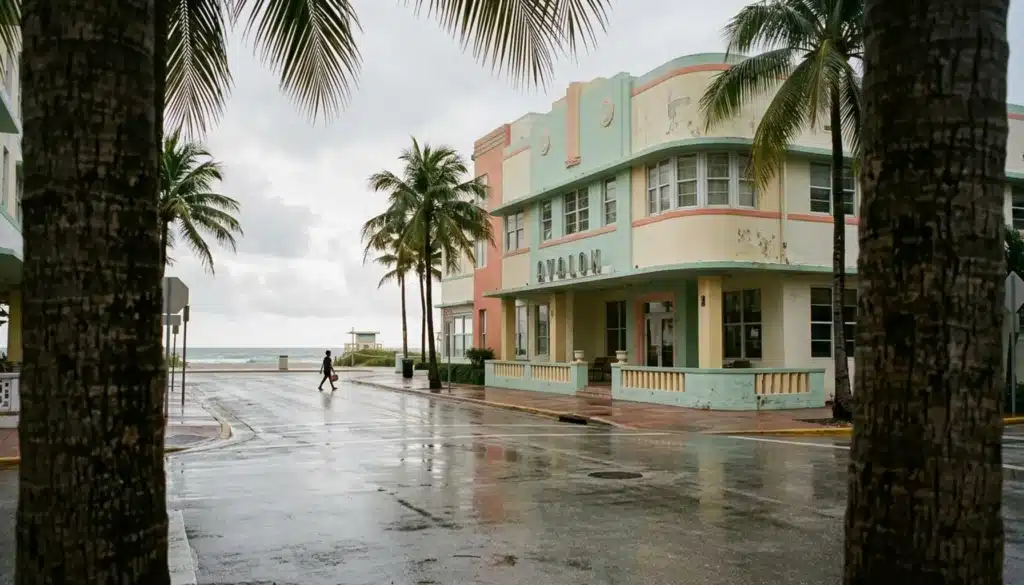 Pastel Art Deco street in South Beach Miami, a classic stop for things to do in Florida